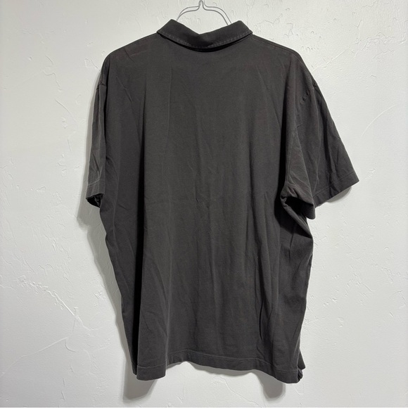 Patagonia Men's Polo Trout Fitz Roy Gray Short Sleeve Organic Cotton Large FLAW - Picture 2 of 11